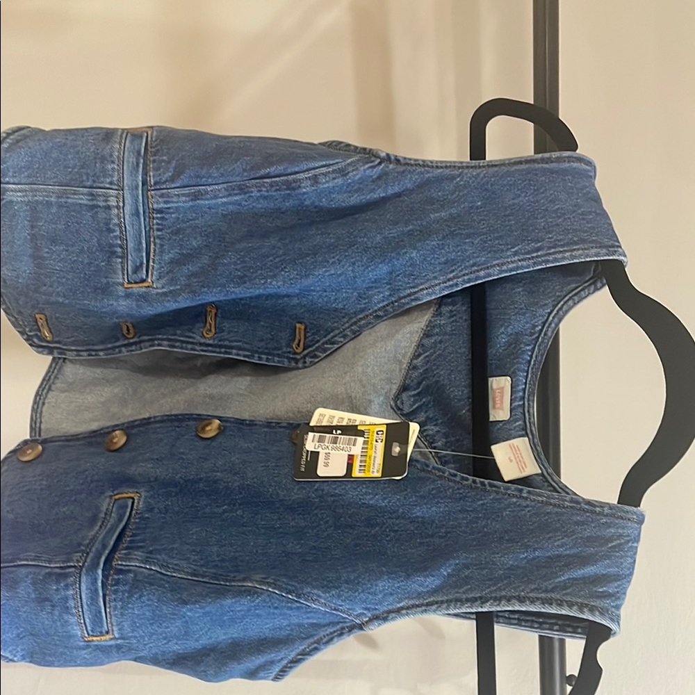 Levi's Classic Blue Denim Vest - Slim Cropped Fit